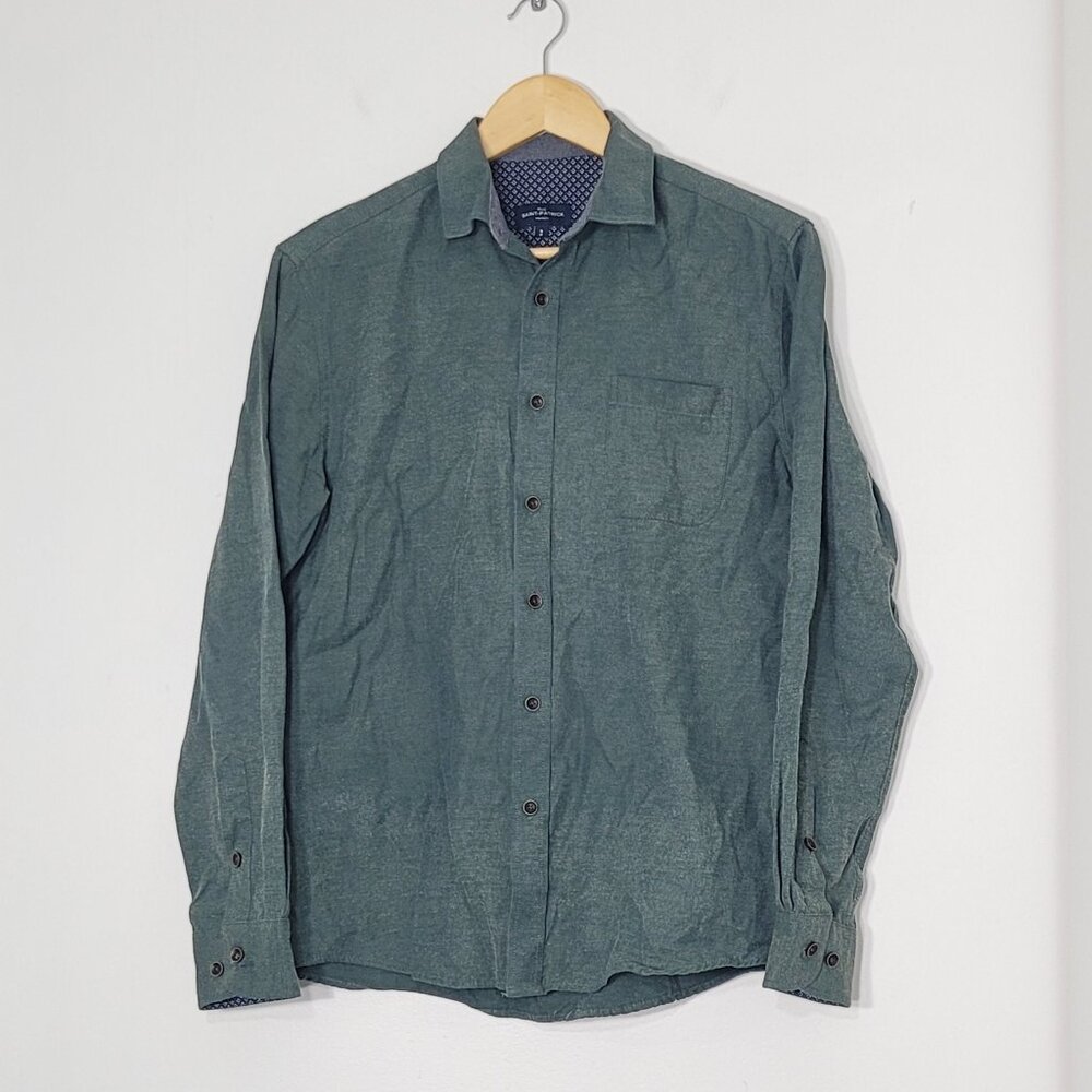Rue Saint-Patrick Dark Green Long Sleeve Cotton Blend Button Down Casual Shirt S